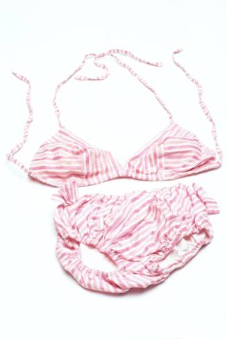 Women's pink and white striped bikini