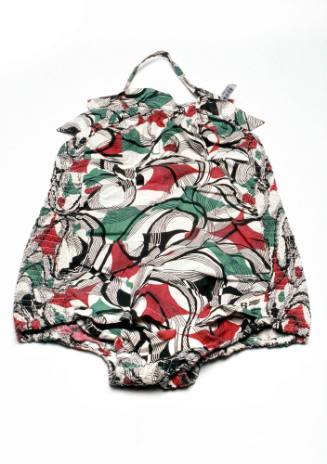 Woman's abstract print cotton swimsuit