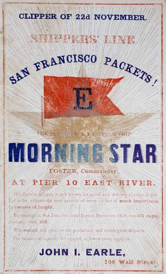 Clipper of 22nd November,  Shippers' Line San Francisco Packets! The splendid A1 clipper ship MORNING STAR