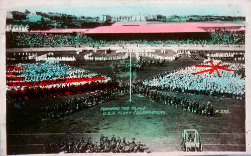 Forming the flags, USA flag celebrations