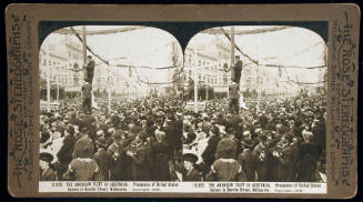 American fleet in Australia.  Procession of United States sailors in Bourke Street, Melbourne