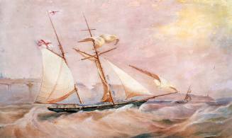 The WANDERER shortening sail entering Sydney Heads