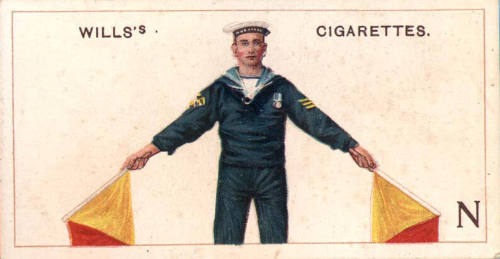 N [Flag semaphore]: Wills's Cigarettes: No. 14 signalling series