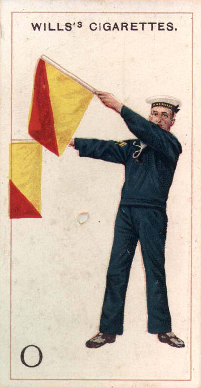 O [Flag semaphore]: Wills's Cigarettes: No. 15 signalling series