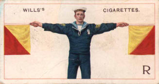 R [Flag semaphore]: Wills's Cigarettes: No. 18 signalling series