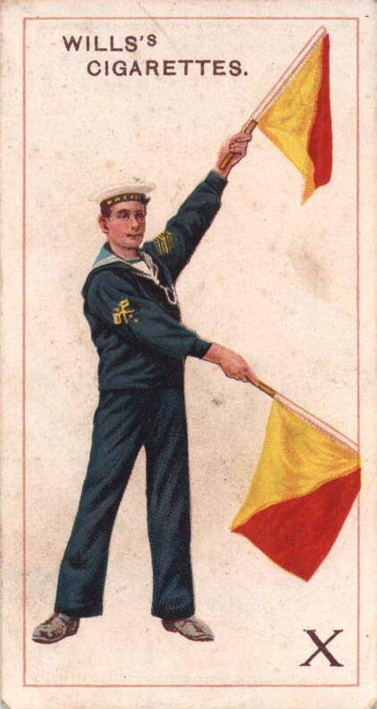 X [Flag semaphore]: Wills's Cigarettes: No. 24 signalling series