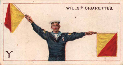 Y [Flag semaphore]: Wills's Cigarettes: No. 25 signalling series