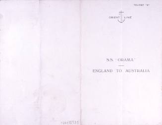 Orient Line - SS ORAMA - England to Australia - port of call Toulon, 23 June 1939