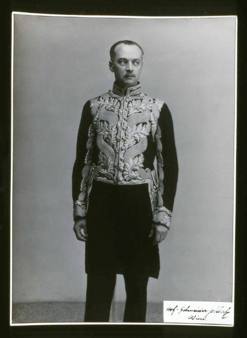 Arthur Lederer modelling Ambassador's uniform