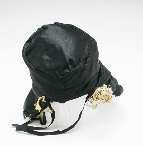 Women's black silk bathing cap