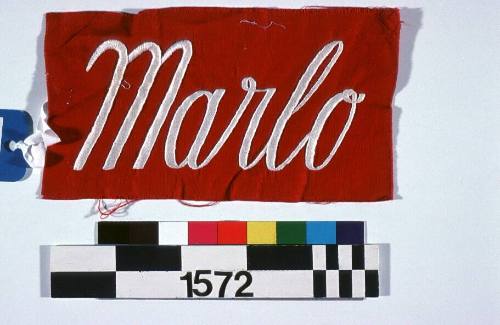 MARLO badge to be sewn onto overalls