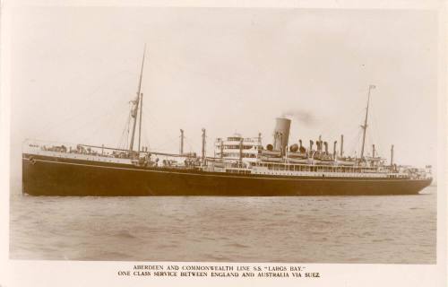 Aberdeen and Commonwealth Line SS LARGS BAY. One class service between ...