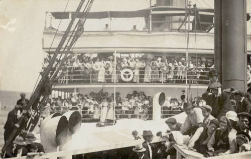 Passengers aboard a passenger liner watching the Neptune sports