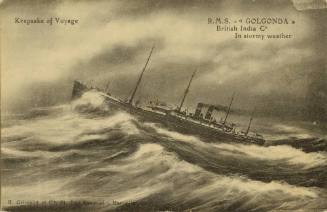 Keepsake of voyage RMS GOLGONDA British India Co. in stormy weather