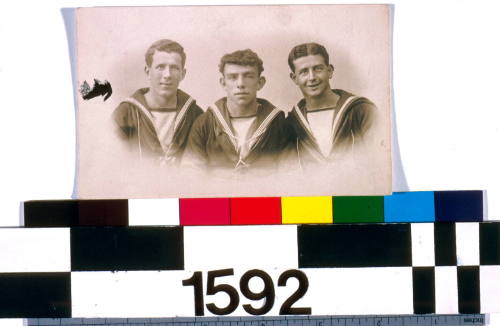 Portrait of three sailors in uniform