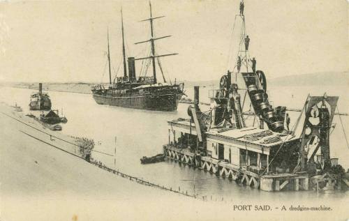 Port Said - A dredging machine