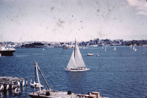 Sailing near Fort Denison Sydney Harbour slide