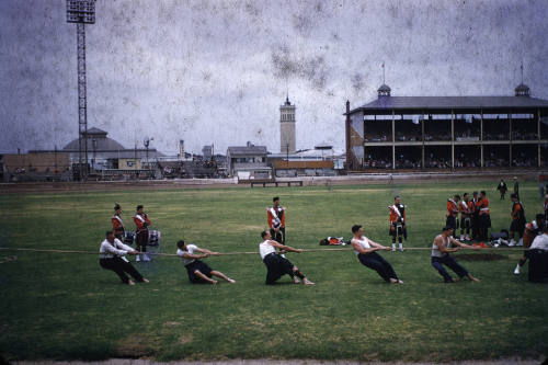 Highland fling tug - o - war slide