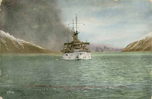 The Atlantic Fleet passing through the Straits of Magellan