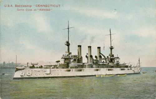 THE "CONNECTICUT", COLOURED OFFSET PRINT ON CARDBOARD