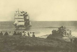 FALLS OF HALLADALE aground at Peterborough, Victoria, 1908