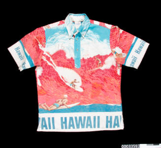 Shirt with surfer montage print