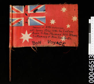 Souvenir flag, HMS VICTORIOUS and Australian war brides