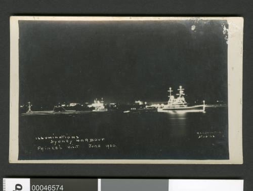 Sydney Harbour at night during the Royal Visit