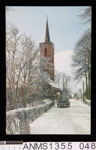 Menu featuring a winter scene, Holland