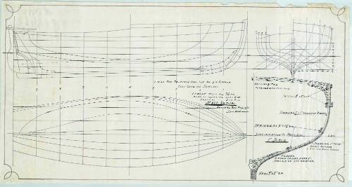 Lines plan of proposed motorised launch