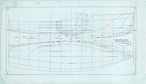 Lines plan for motor cruiser