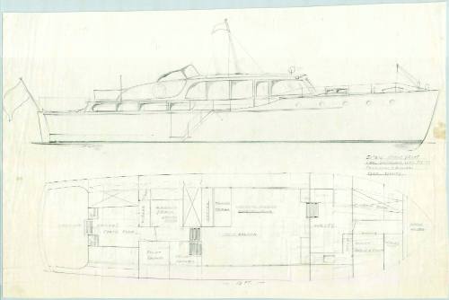 General arrangement plan of a 51 foot motor cruiser