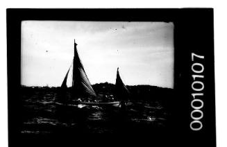 Naval pinnace under sail