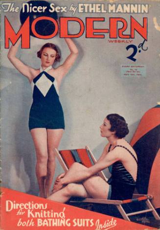 Modern Weekly Magazine, 12 May 1934 - Directions for knitting both bathing suits inside