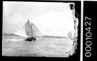 18-footer H C PRESS sailing on Sydney Harbour