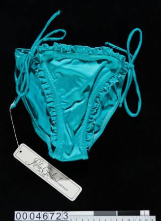 Aquamarine tie bikini briefs from women's two-piece swimsuit by Robin Garland Australia