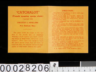 Instruction sheet for the game Catchalot