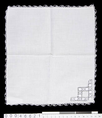 Hand-knotted lace edge handkerchief