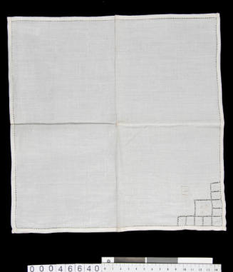 Handkerchief with hand embroidered monogram