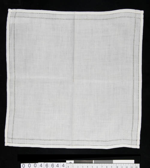 Handkerchief with hand embroidered monogram