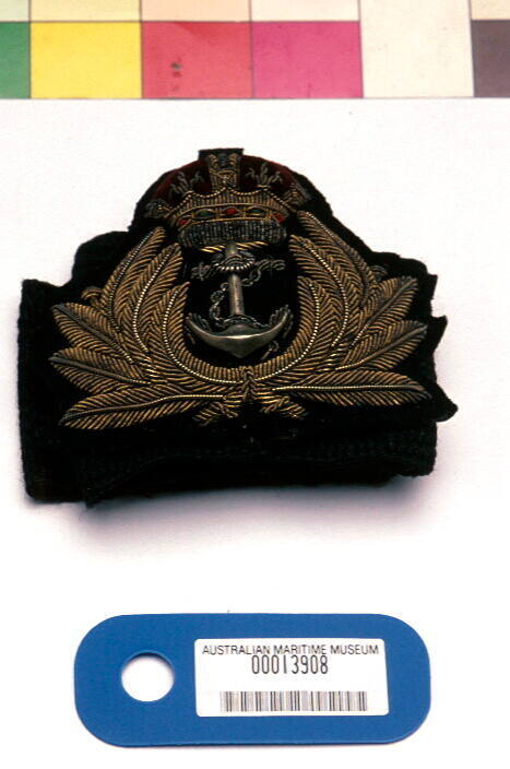 RANVR Officer's hat band with insignia : Engineer Lieutenant Commander Norman Warren Waterhouse