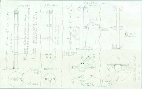 Unsigned boat plans of the ISLAND GYPSY