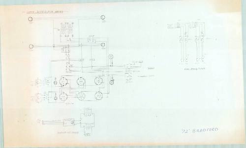 Copy of a plan featuring three drawings of some wiring components from a 72 foot Bradford vessel