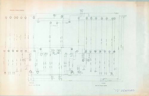 Plan of an engine dash panel circuit from a 72 foot Bradford vessel