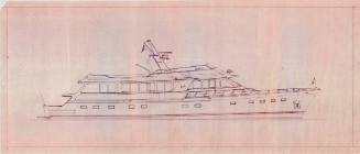 Plan of CONQUISTADOR featuring one drawing of rig on the reverse it reads NELSON