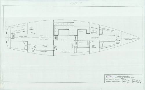 General arrangement plan of 55 foot cruising ketch