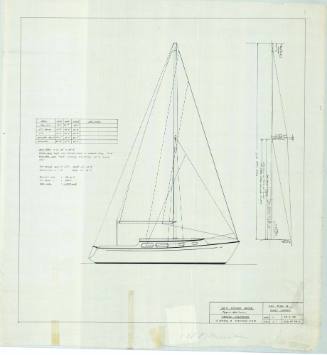 Trygve Halvorsen plan of 20Ft cruiser racer and mast layout