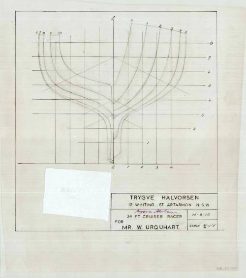 Trygve Halvorsen 34ft cruiser racer for Mr W Urquhart