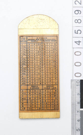 A rope gauge used by Keith Murray for marine surveying