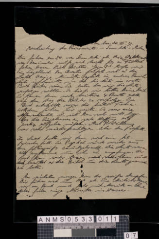 Notes written by Oskar Speck relating to his voyage from Saumlaki  to Ambon